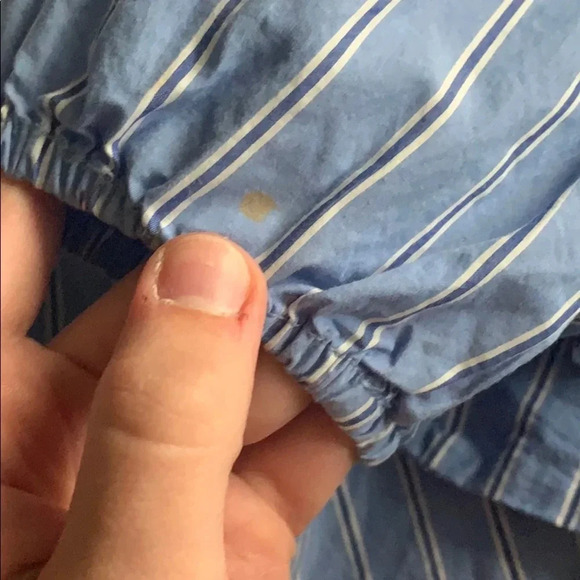 GAP blue striped off the shoulder blouse S - Picture 6 of 6